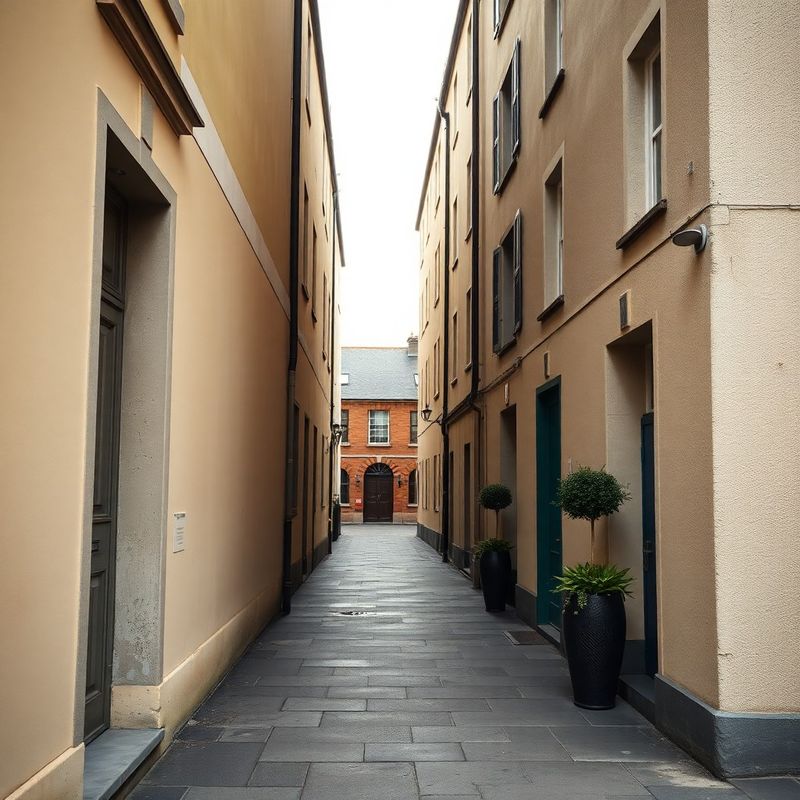 Sunlit Georgian doorway streetscape in an Irish town under overcast Atlantic light